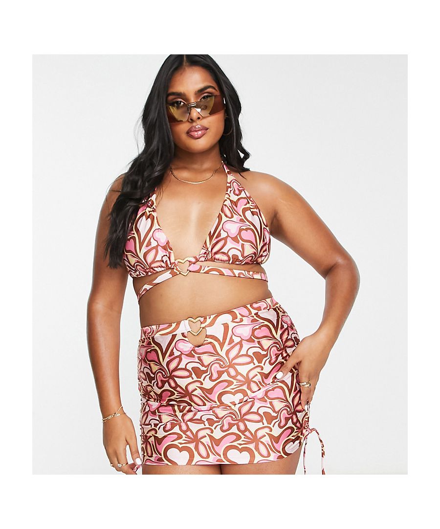 Swimwear & Beachwear by ASOS Curve Calling all sun loungers All-over print High rise Heart and tie details Sold by Asos