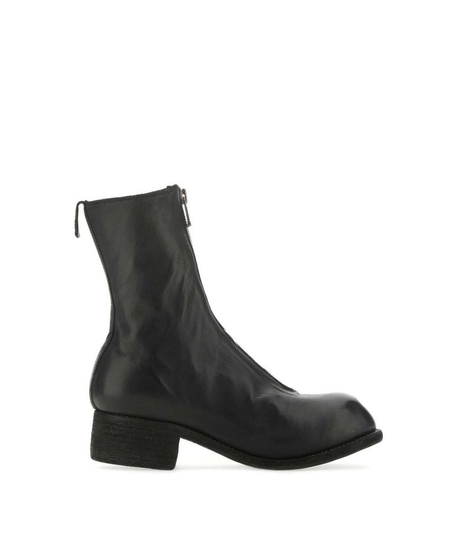 Black leather PL2 boots