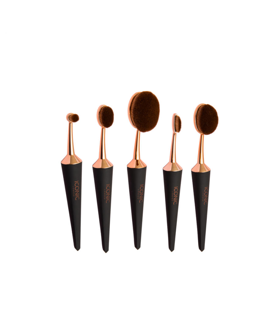 Loved by makeup artists and celebrities alike, Iconic London’s revolutionary vegan EVO brushes guarantee a flawless finish every time. Get insta-glam ready with the EVO brush collection. Precise and controlled, these brushes allow you to contour and define with one stroke and are packed with 250,000 super-soft synthetic fibres. Please note that all of our Iconic Brushes are purchased from a legitimate source. However, this is residual wholesale stock, so therefore the brushes will not be sent in the official Iconic London retail packaging. All brushes are sent in plastic pouches to maintain hygiene standards. Hence the great price. This set includes: 1 x Bronzing/Medium Contour Brush, 1 x Blending Small Contour Brush, 1 x Concealer Contour Brush, 1 x Primer/Highlighter/Loose Powder Brush & 1 x Lips Brush.