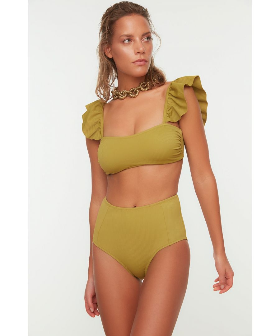 Trendyol WoMens Slip Bikini Set - Green - Size EU 34 (Womens)