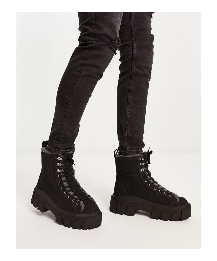 Shoes, Boots & Trainers by ASOS DESIGN Love at first scroll Pull tab for easy entry Lace-up fastening Padded cuff Round toe Chunky sole Textured tread Sold by Asos