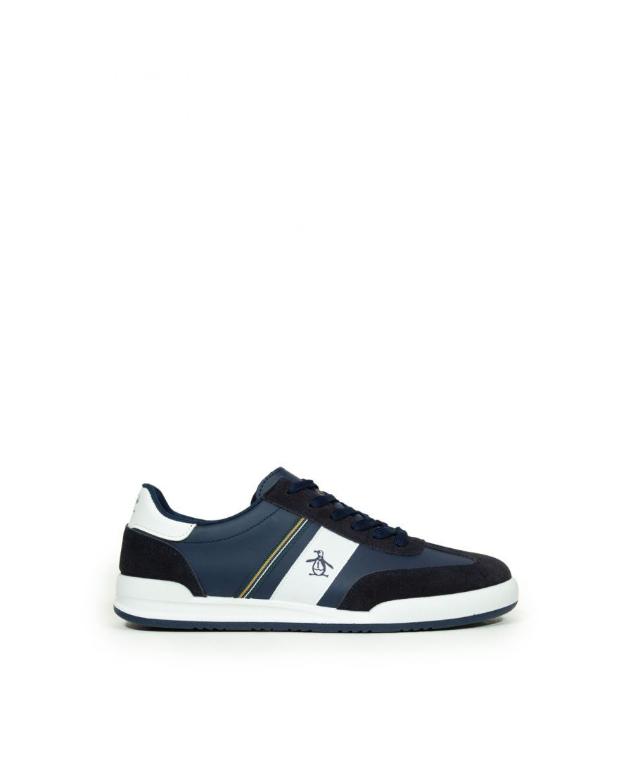 Original Penguin Mens 'GAZ' Cupsole Trainer - Navy Pu - Size UK 8