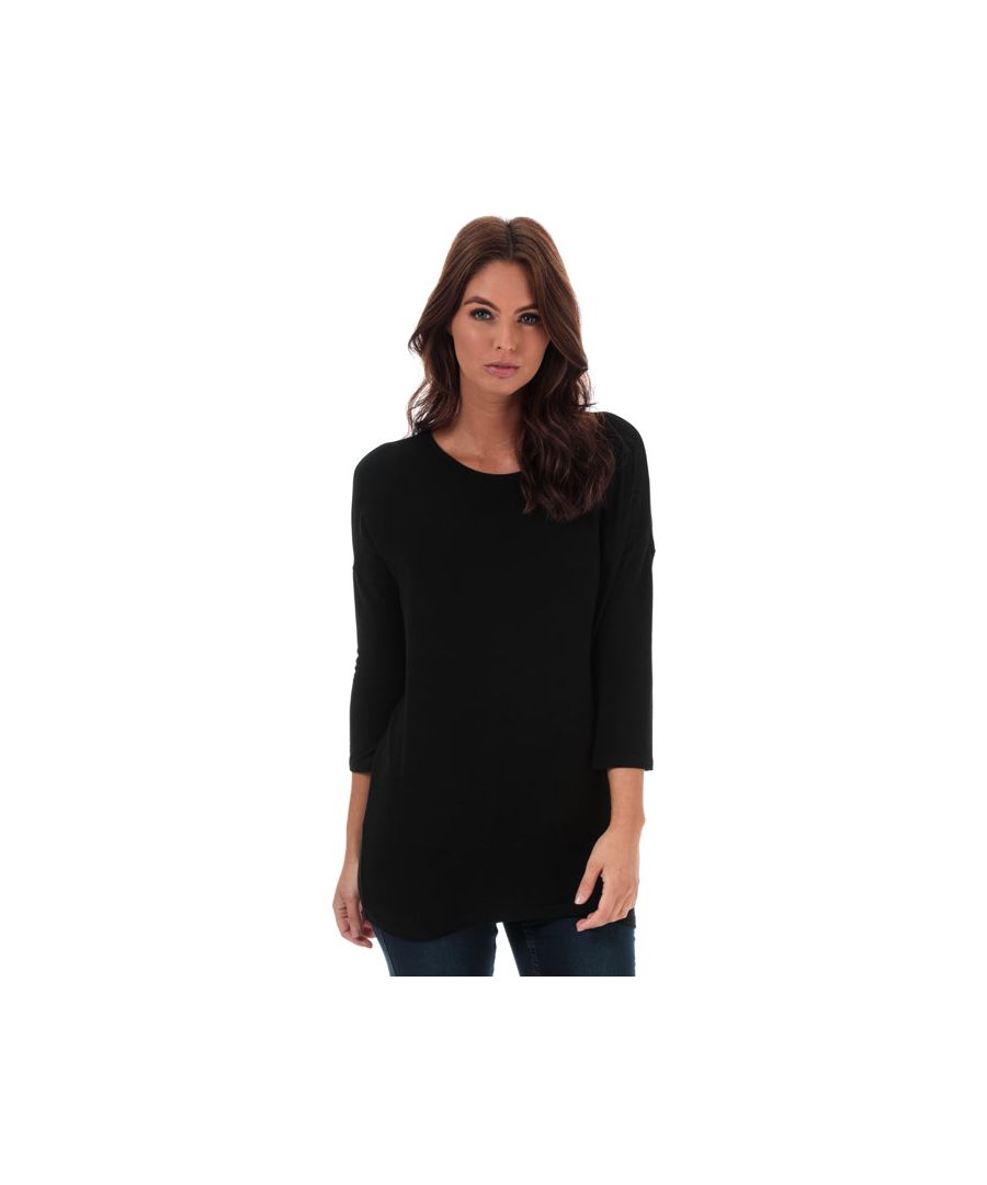 Only Womenss Glamour 3 Quarter Sleeve Jumper in Black - Size 4