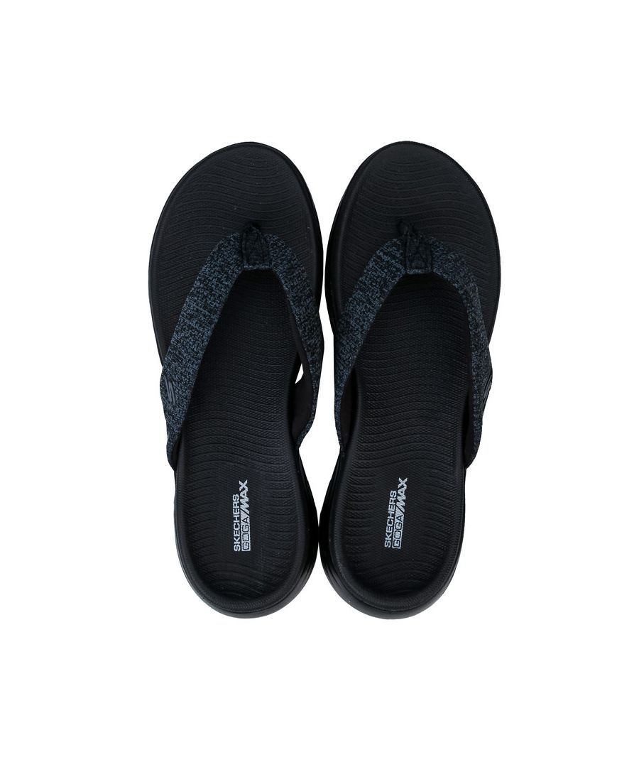 Womens Skechers On The Go 600 Preferred Sandals in Black.<BR><BR>- Sporty casual thong flip flops.<BR>- Soft fabric upper with a heathered finish.<BR>- Soft fabric lining.<BR>- Slip on design.<BR>- Soft fabric toe post front.<BR>- Combines a proprietary 'SQUISH' component with Skechers’ exclusive Resalyte® material.<BR>- Lightweight flexible shock absorbing midsole.<BR>- High rebound cushioning with responsive feedback.<BR>- GOga Mat comfort footbed.<BR>- Side S logo.<BR>- Flexible traction outsole.<BR>- Textile upper  Textile and Synthetic lining  Synthetic sole.<BR>- Ref: 15304-BBK