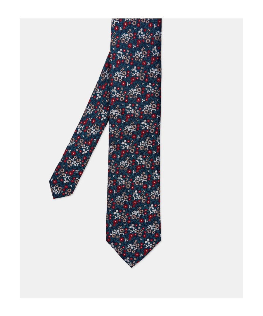 Image for Ted Baker Farmer Mini Floral Silk Tie, Navy
