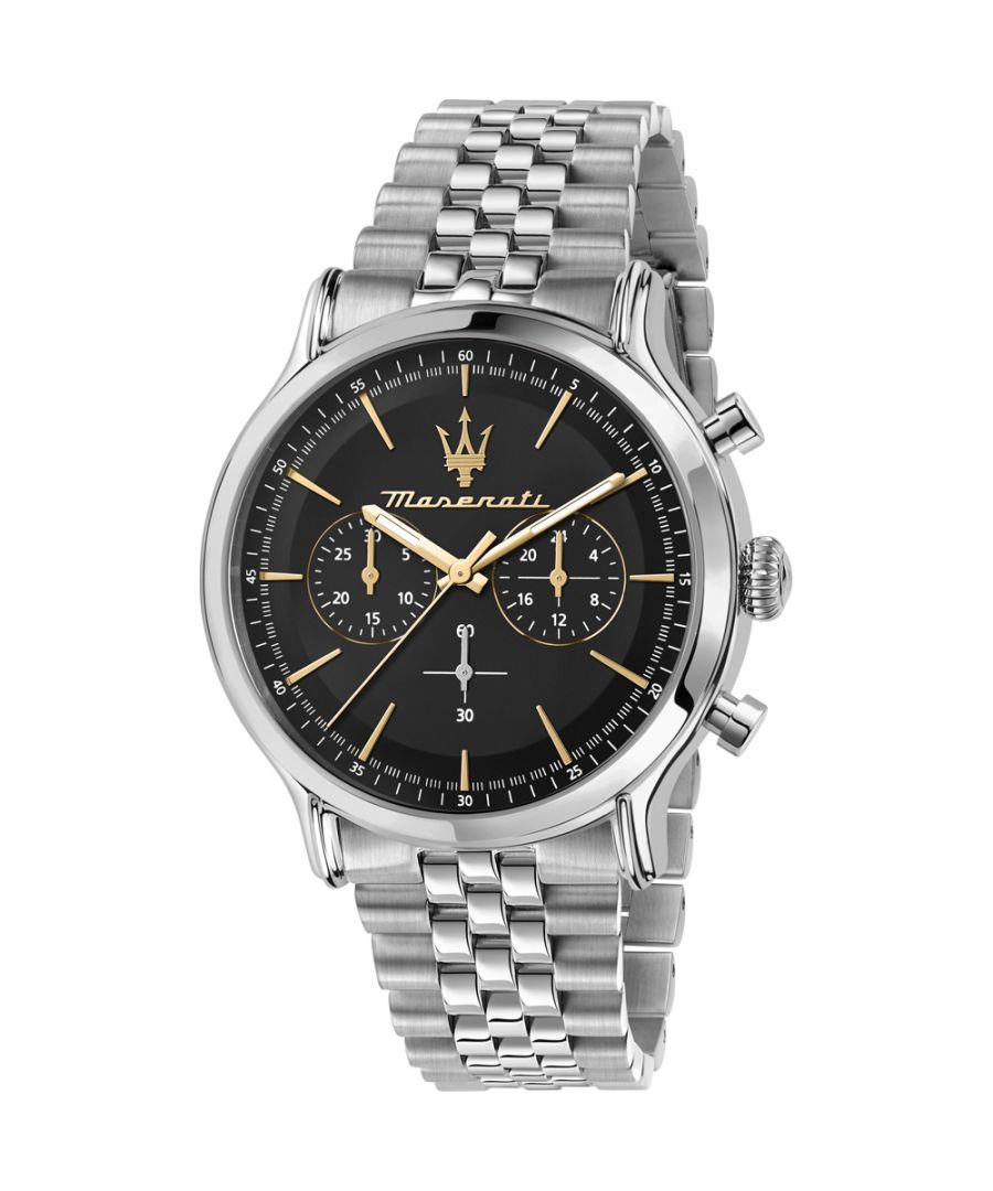 Stijlvol heren horloge van het merk Maserati. Het horloge heeft een polsbandje dat ook kleiner gemaakt kan worden, de kast heeft een diameter van 42 mm en het uurwerk is van Quartz.  Merk: MaseratiModelnaam: R8873618017 (42mm)Categorie: heren horlogeMaterialen: edelstaalKleur: zilver, zwart