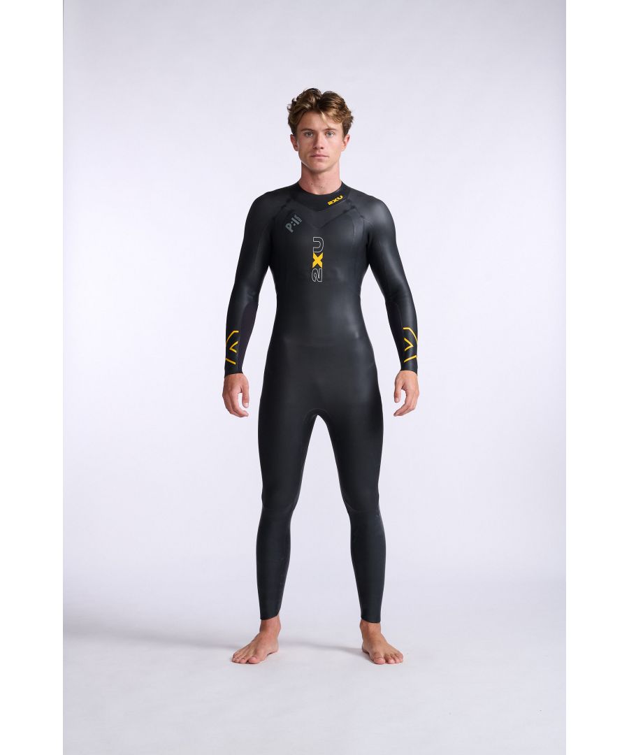 2Xu Mens P:1 Propel Wetsuit Black/Ambition - Yellow/Black Sponge Rubber - Size Small (Long)