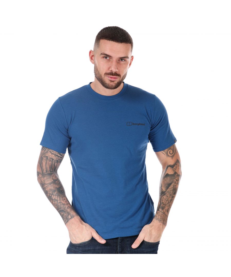 Mens Berghaus Colour Logo T- Shirt in blue.- Crew neck.- Short sleeves.- Soft-touch construction.- Berghaus colour logo on the chest.- Body: 100% Cotton.- Ref:4A001113LTB