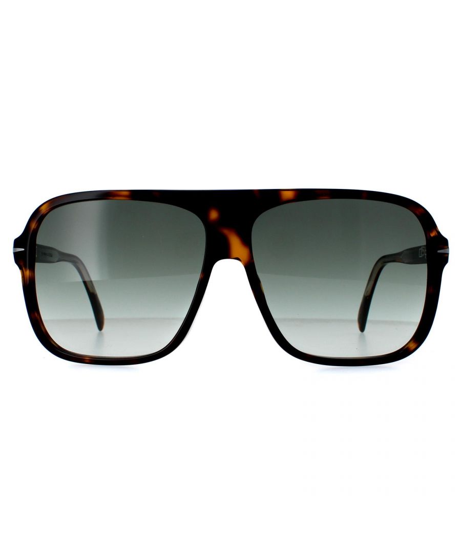 David Beckham Aviator Mens Dark Havana Green Gradient DB7008/S - Brown - One Size