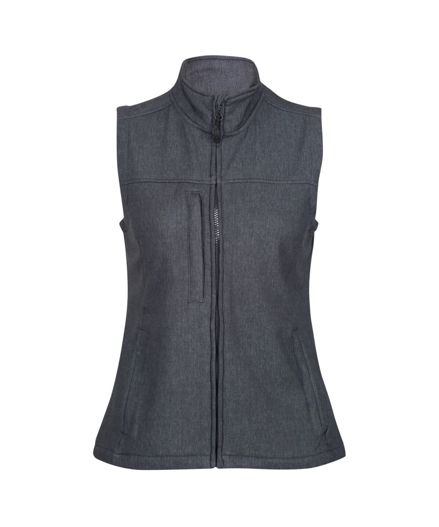 Image for Regatta Womens/Ladies Flux Softshell Bodywarmer / Sleeveless Jacket (Water Repellent & Wind Resistant) (Grey Marl)
