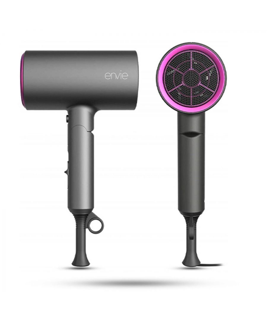 Envie Powerful & Fast Drying Hair Dryer With Two Heat Settings 1500W.  Flaunt gorgeous blowouts everywhere you go with this compact design with a folding handle that fits easily into your bag or carry-on luggage. The Narrow Concentrator Attachment provides precise and effortless section styling. Lock in your style with the Cool Shot Button that provides a blast of cool air, for long-lasting styles.\n\nPOWERFUL HAIR DRYER WITH HANG UP LOOP: Glam & Style’s salon hair dryer helps to save time in the morning. Dry and style your hair with a maximum of 1500W. Store it easily with the integrated hanger.\nLONG POWER CORD & OVERHEAT PROTECTION: With Glam & Style’s Ionic Hair Dryer, you are free to style in every direction within a radius of 18 metres. An overheat protection secures safe hair styling.\nPERFECT GIFT IDEA: The Hair Dryer includes a free concentrator and the useful cool shot function. A professional power dryer in salon quality for men and women.\n\nFeatures:\n2 heat settings plus cool air option: Choose the setting that's right for your hair type and use the cool shot to fix your sleek, blown-dry hair.\nPowerful and Fast drying: Even blow-drying the back of your hair is simple, so you can achieve all-round salon-perfect hair in half the time.\n\nFunctions: \n\nHairdryer\nDC motor 1500W\nOFF-COOL-LOW-HIGH settings\nCool short button\n1 Concentrator\nCable 1.8M\nHanging loop\nFoldable handle