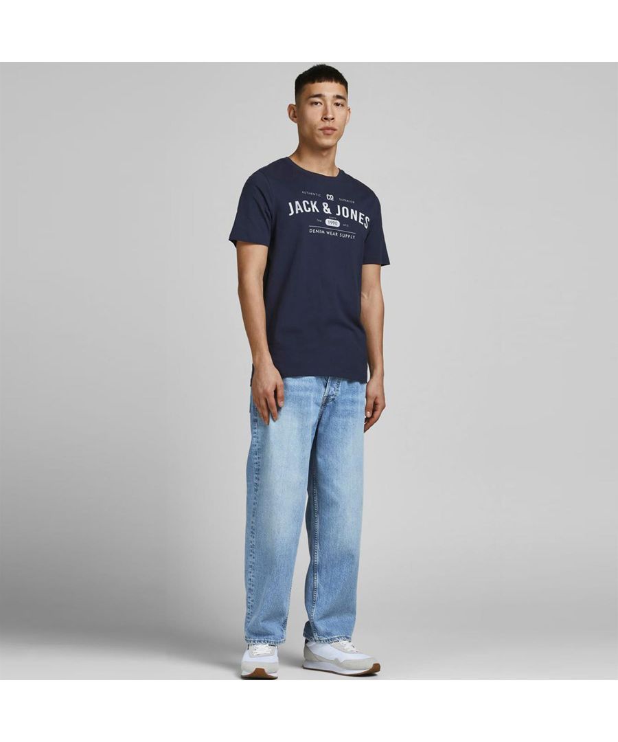 These Original Mens Designer Jack & Jones T-Shirts feature the brands Logo and a Crew Neckline. Crafted With 100% Cotton, these Lightweight and breathable Regular Fit T-shirts are Machine Washable.