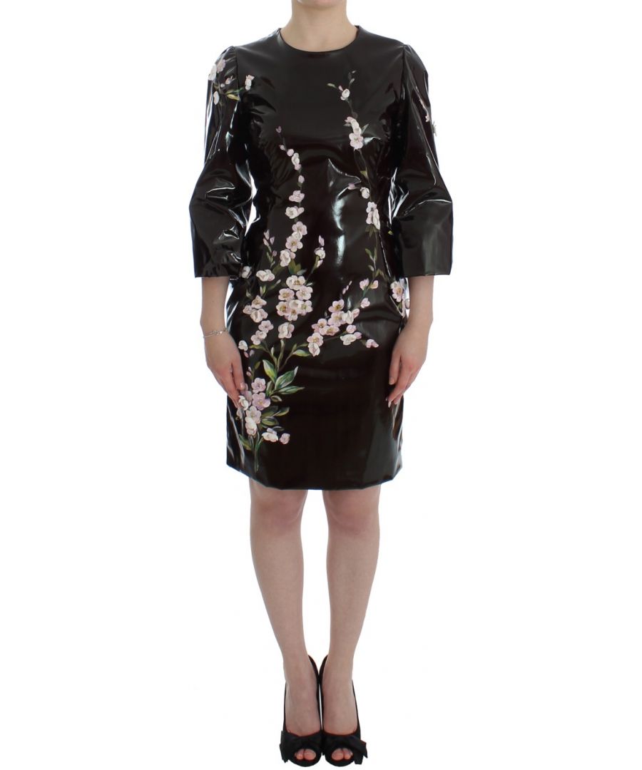 Image for Dolce & Gabbana Black floral 3/4 Sleeve sheath dress