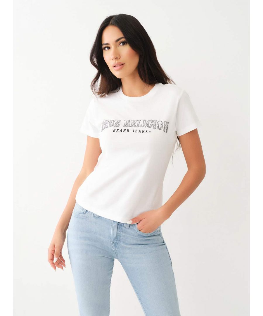 True Religion Womens Slim Crew Neck Tee in White - Size X-Small