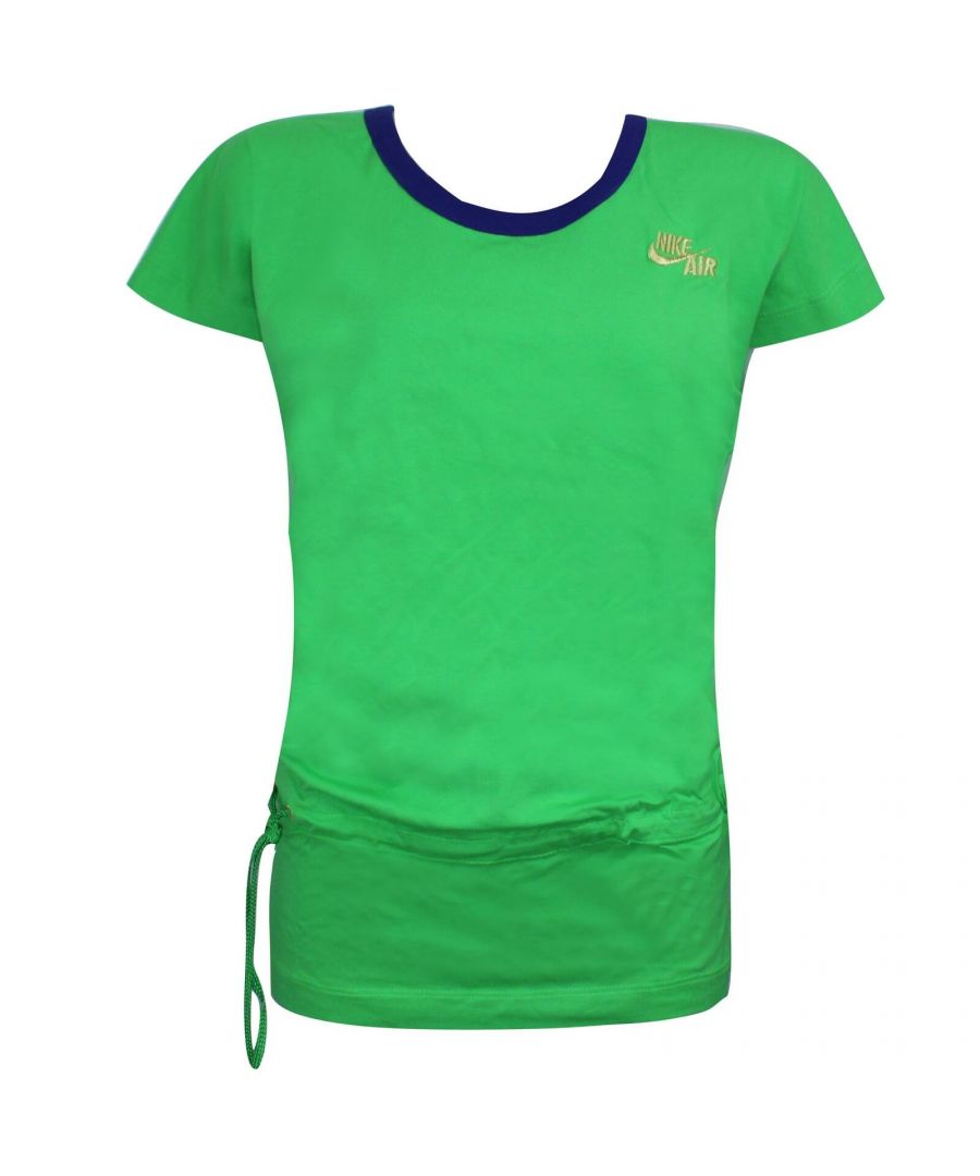 Nike Air Top Longline Green Womens T-Shirt 272968 368 - Size UK 10-12