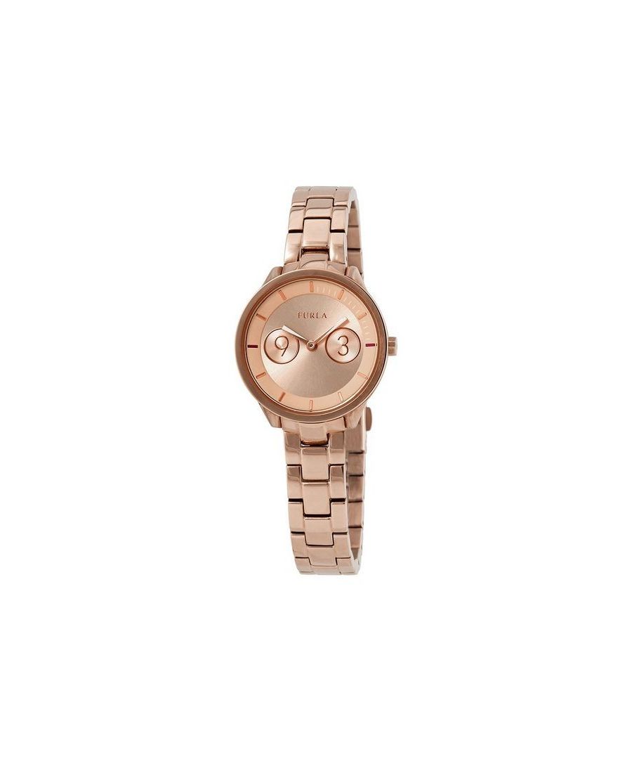 furla womens metropolis rose gold dial watch - bronze - one size