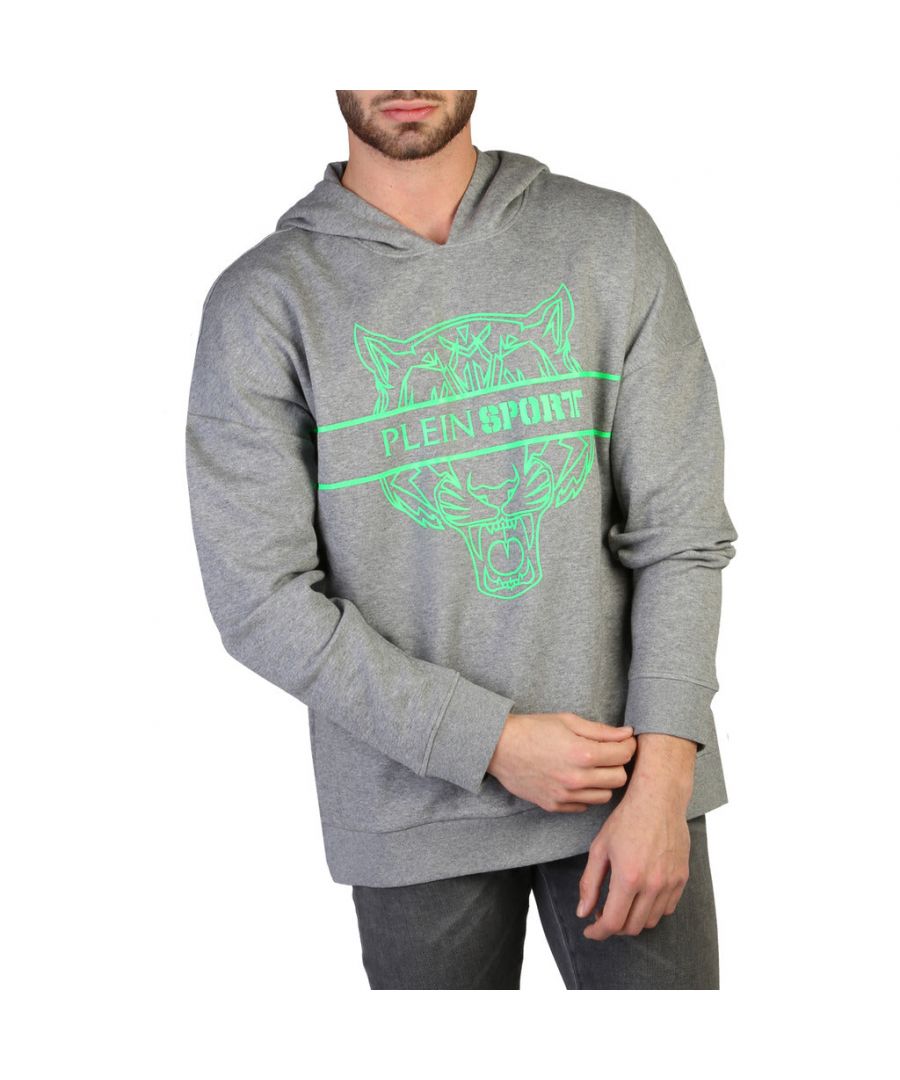 Long-sleeved sweatshirt with hood, contrasting details, print, logo