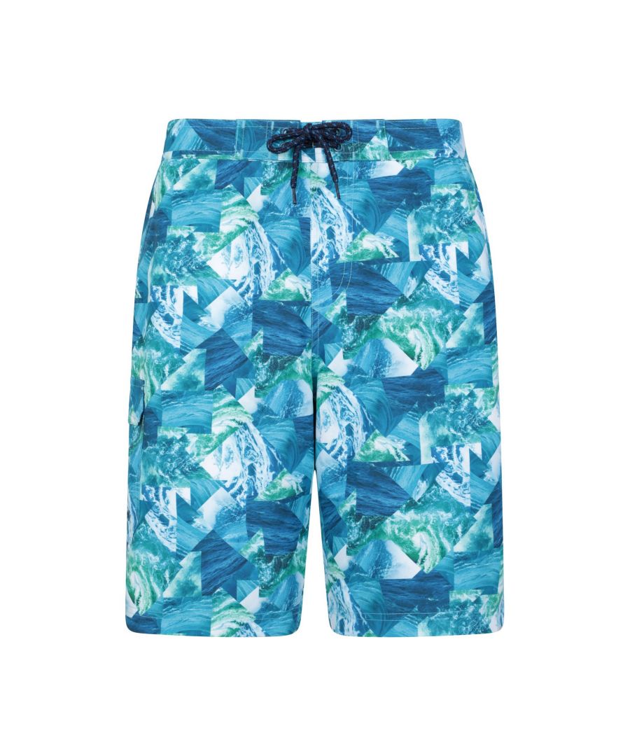 Mountain Warehouse Mens Ocean Patterned Boardshorts (Teal) - Size 2XS