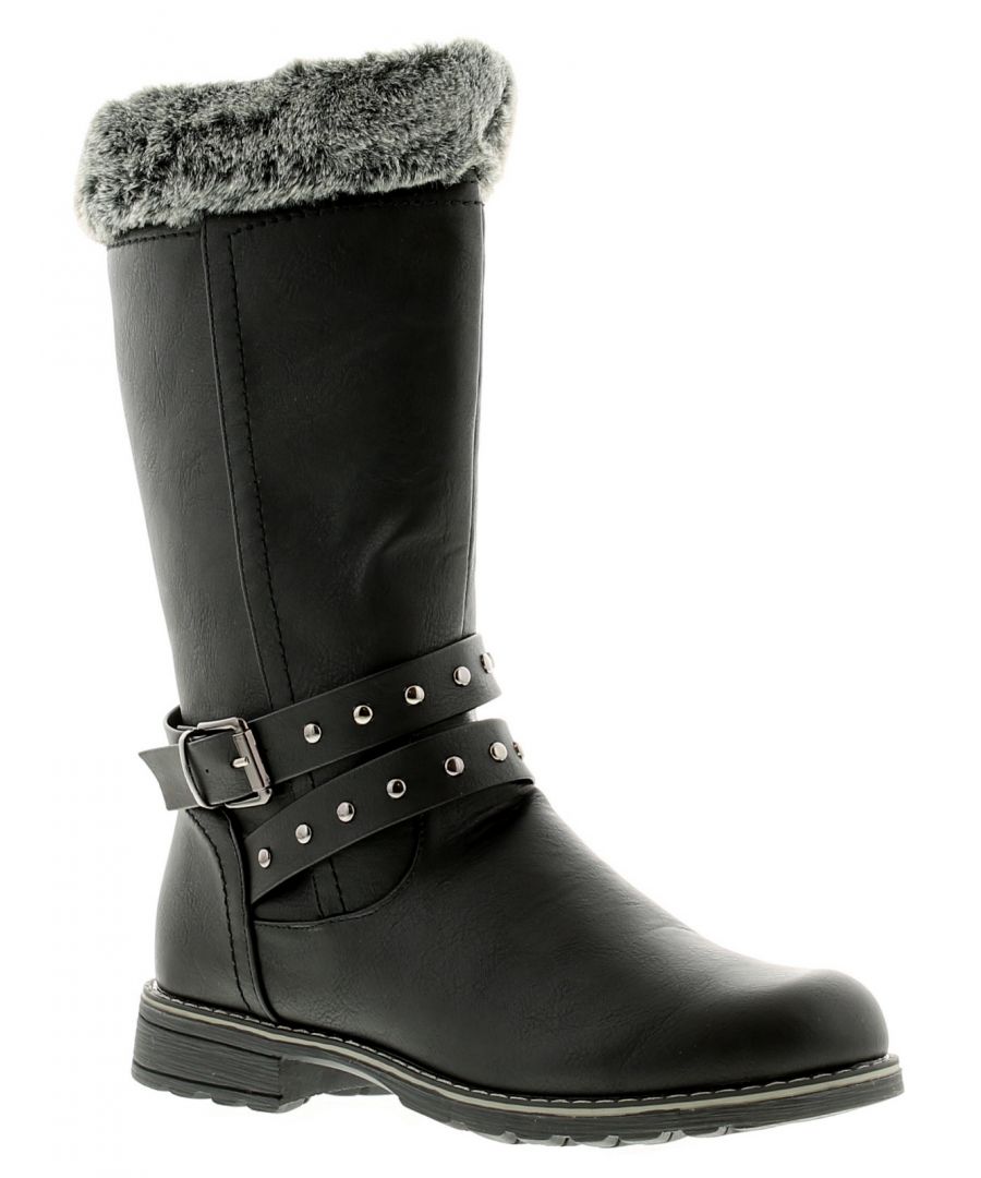 Image for Miss Riot Shiloh Girls Kids Boots Black
