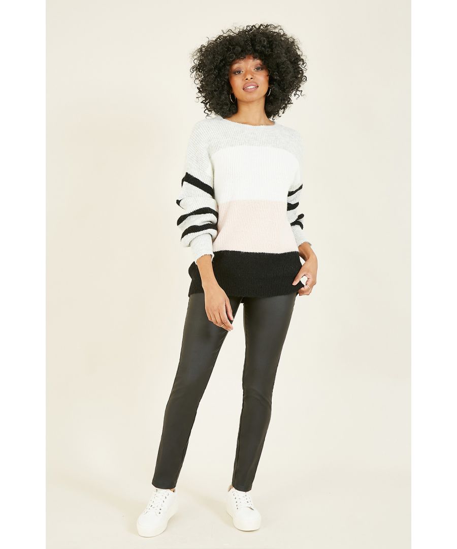 Image for Yumi Block Stripe Knitted Jumper