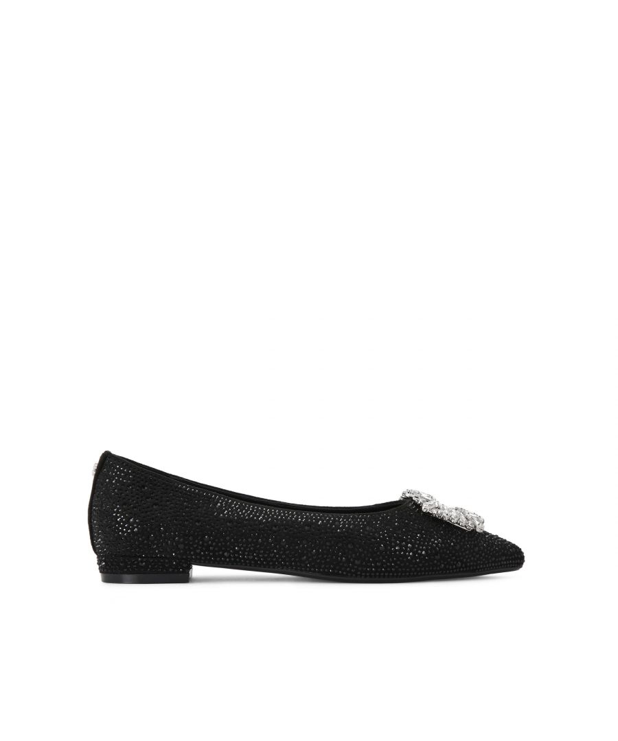 Carvela Womens Virtue Flat Ballet Flats - Black Fabric - Size UK 7