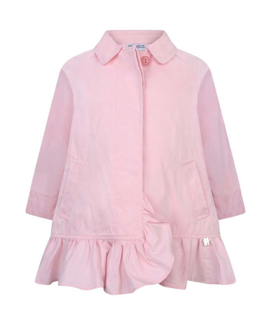 Simonetta Girls Pink Trench Coat Leather - Size 10Y