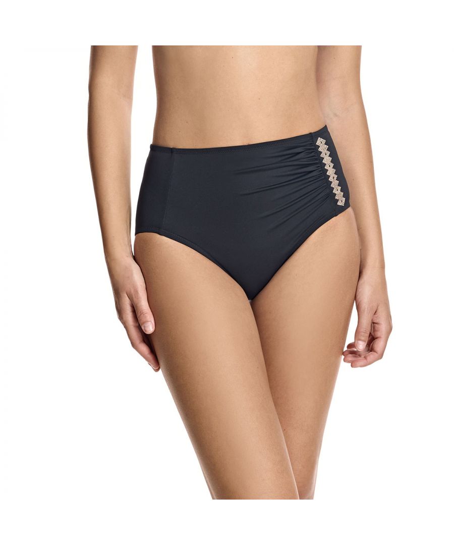 ORY Womenss high waist bikini bottom W230359 - Black - Size Medium