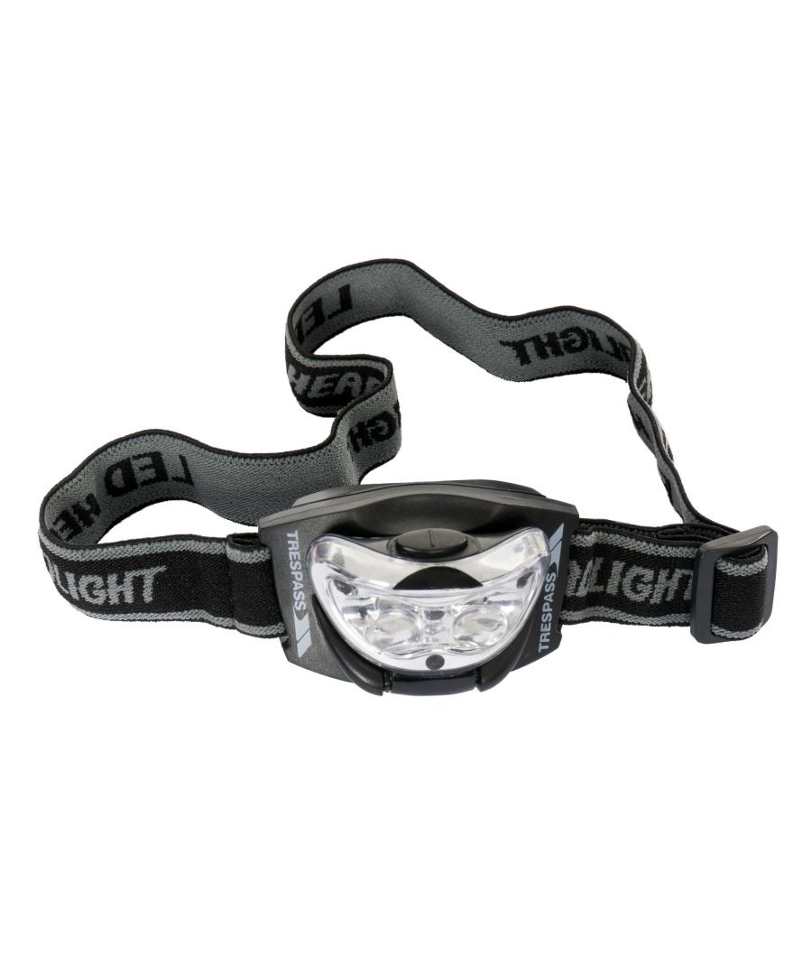 50% Polyester, 50% Plastic. 3 LED headtorch. Adjustable head strap. 2 White LEDs & 1 red LED. Adjustable tilt angle. Requires 3 AAA batteries (not included).