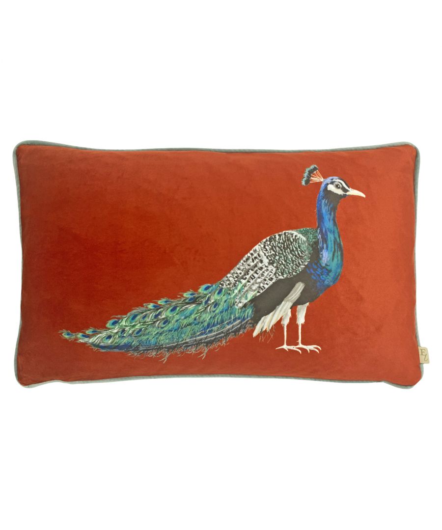 Bring your home to life with the Peacock cushion. The hand-painted, intricate design is printed on the softest velvet. Pop on any chair or sofa to add a focal point to your room.