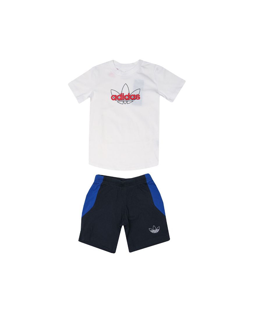 Image for Boy's adidas Originals Baby SPRT Shorts And Graphic Tee Set in White