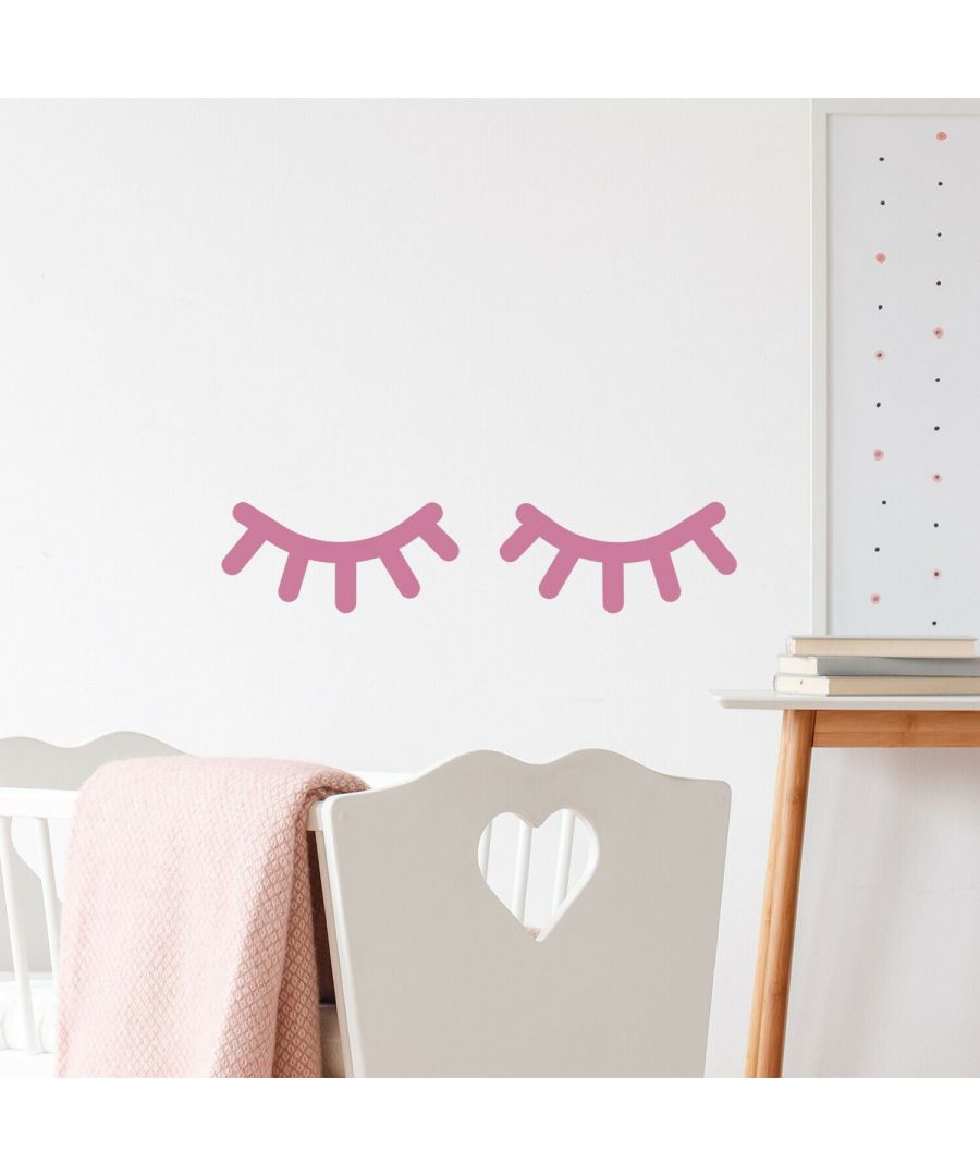 Image for Sleepy Eyes Wall Sticker - Pink Wall Stickers Kids Room, nursery, children's room, boy, girl 48 cm x 10 cm