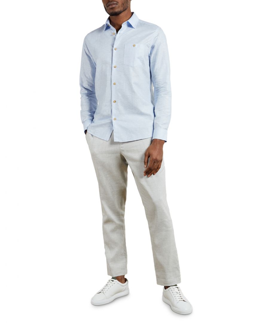 Long-Sleeved Linen Shirt