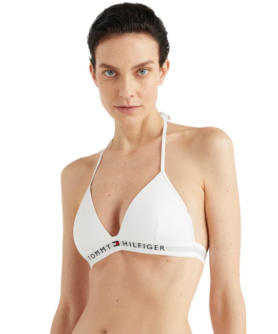 Tommy Hilfiger Global Stripe Bandeau Bikini Top - White