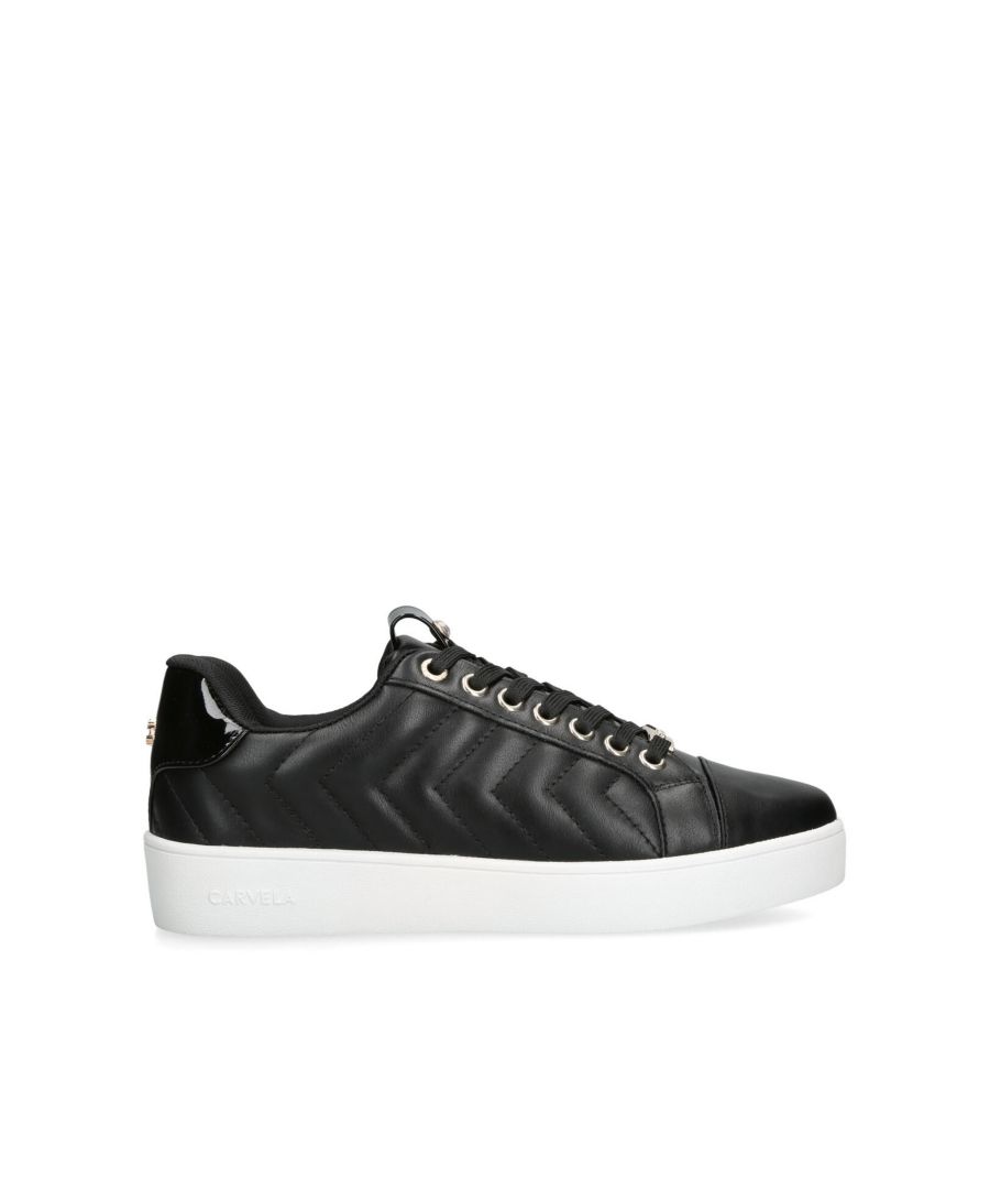 Carvela Womens Joyful Quilt Sneakers - Black - Size UK 7