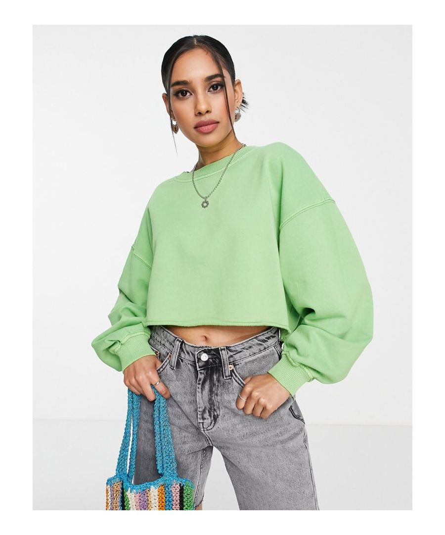 Sweatshirt by Topshop Act casual Crew neck Drop shoulders Cropped length Relaxed fit  Sold By: Asos
