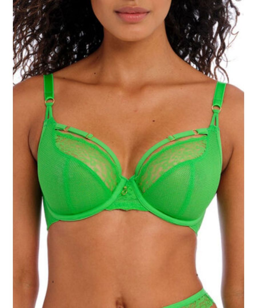 Freya Womens Temptress Plunge Bra - Green Polyamide - Size 34F