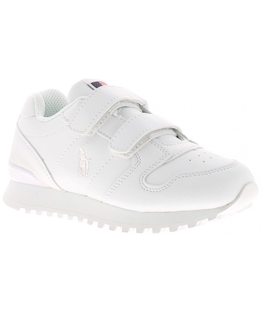 Polo Ralph Lauren Oryion Infants Childrens Leather Trainers. Leather Upper. Manmade Lining. Synthetic Sole. Polo Ralph Lauren Boys Junior Trainers Leathers Velcro.