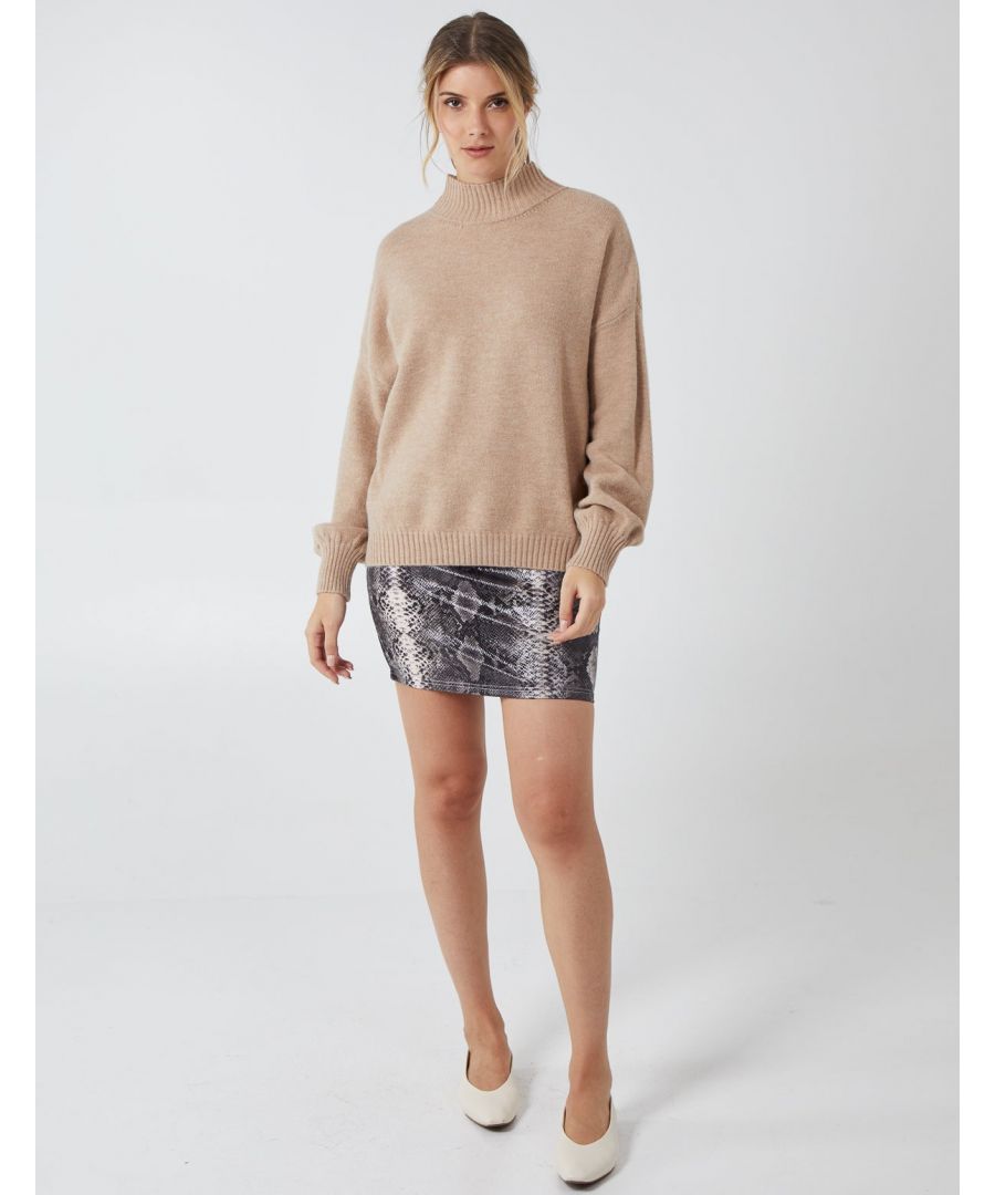 Prints that pack a punch! This snake print mini is a must as we transition into AW.\n55% polyester, 45% polyamide, Hand Wash, , , Approx length 50 cm , Back Zip