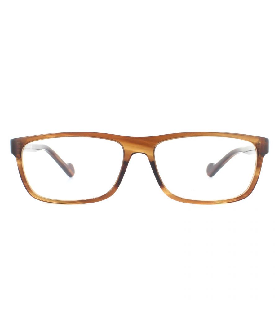 Moncler Glasses Frames ML5063 050 Striped Brown Crystal Men  are made in Italy and have a Plastic frame with a Rectangular shape and are designed for Men