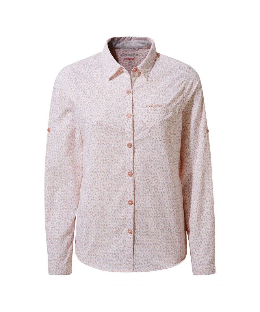 craghoppers womens/ladies nosilife gisele long sleeved shirt (corsage pink print) - multicolour - size uk 8 (women's)