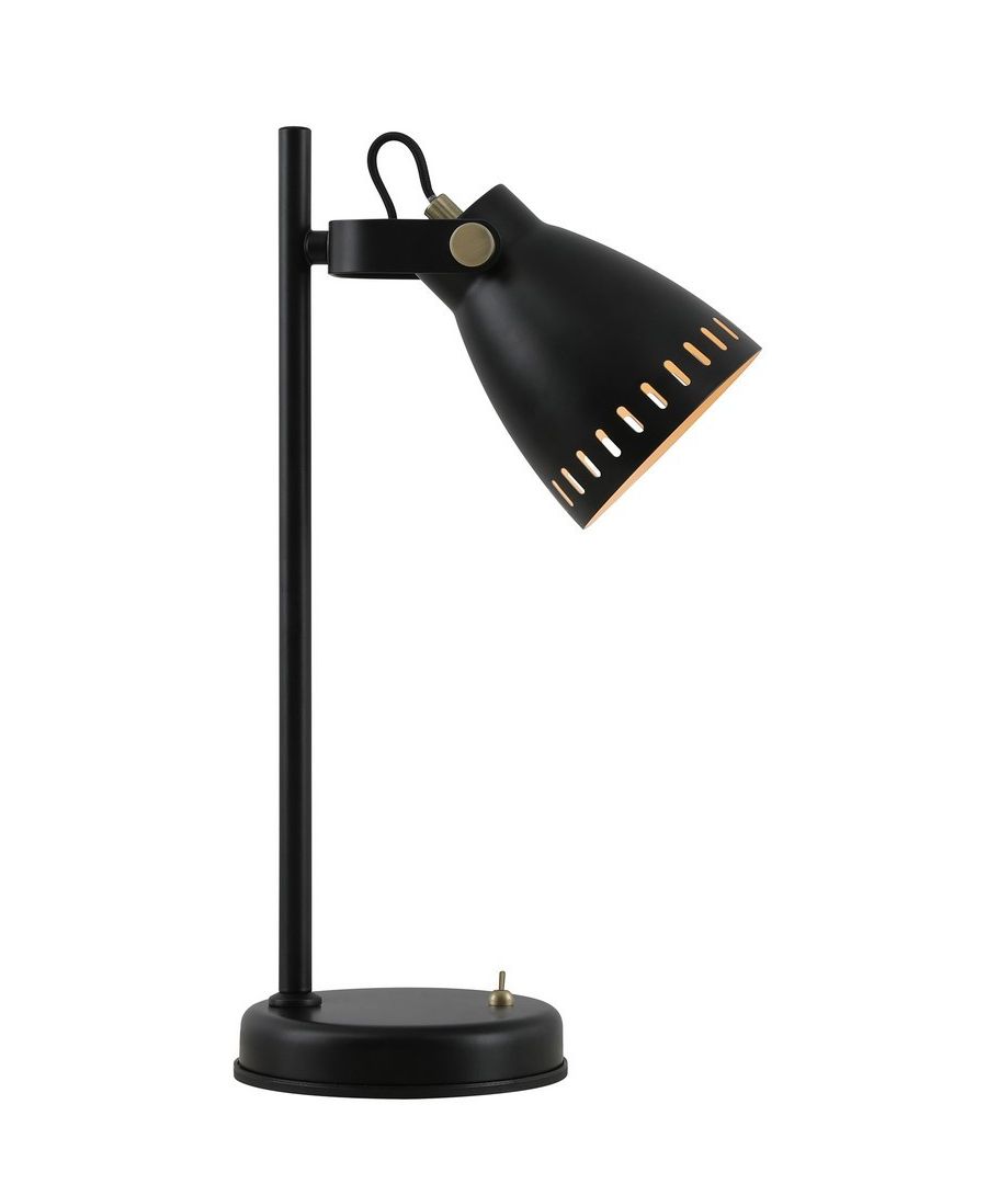 Image for Adjustable Table Task Lamp, 1 x E27, Matt Black, Antique Brass, Khaki