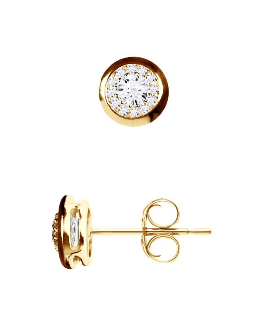 Earrings Diamonds HSI Quality set closed 0,30 Cts - (2 x 0,15 Cts) - Gold 750 - Push System - Our jewellery is made in France and will be delivered in a gift box accompanied by a Certificate of Authenticity and International Warranty