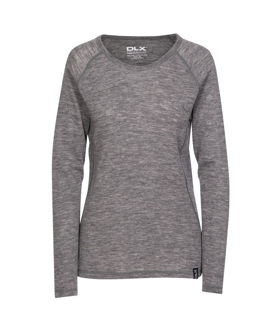 Long sleeve. Round neck. Flat seams for comfort. Branded boxed packaging. Natural wicking.  properties. 100% merino wool. Trespass Womens Chest Sizing (approx): XS/8 - 32in/81cm, S/10 - 34in/86cm, M/12 - 36in/91.4cm, L/14 - 38in/96.5cm, XL/16 - 40in/101.5cm, XXL/18 - 42in/106.5cm.