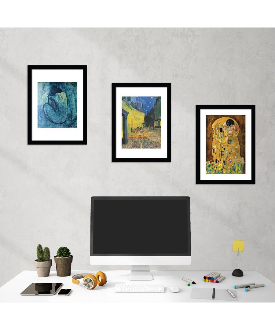 Image for Famous Paintings Posters Set framed art, framed print 42.6 x 32.6 cm / 15.3 x 11.4in with 3  pieces