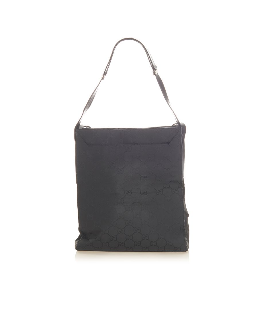 Image for Vintage Gucci GG Canvas Shoulder Bag Black