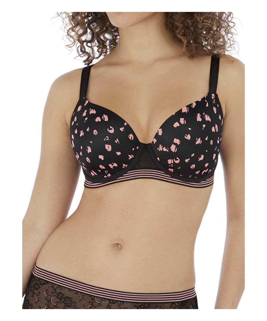Style the Wild Moulded Demi Plunge Bra your own way with an on-trend Black Rose print.  Based on Freya’s signature Deco shape the must-have style features seam-free moulded cups for a smooth, rounded silhouette, alongside a plunge neckline for desired cleavage. A supportive elastic underband creates a subtle sports look.