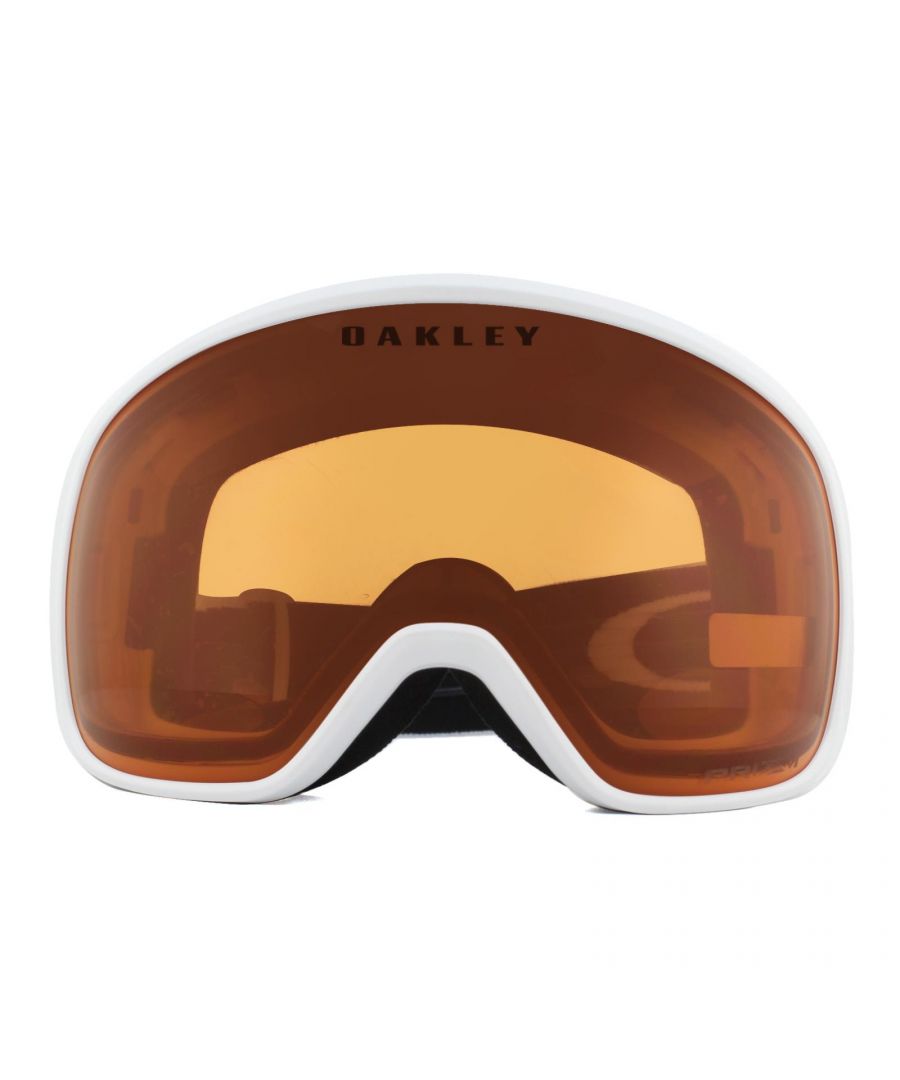 Oakley Ski Goggles Flight Tracker XM OO7105-11 Matte White Prizm Snow Persimmon extend the field of view in all directions due to its oversized design. Based on a tried-and-tested architecture, a full-rim encases the lens and reduces movement and distortion during use, whilst triple layered foam increases airflow to aid the elimination of fogging. Engineered to fit a broad range of face shapes, the XM is the medium sized version and will also fit perfectly with most helmets.