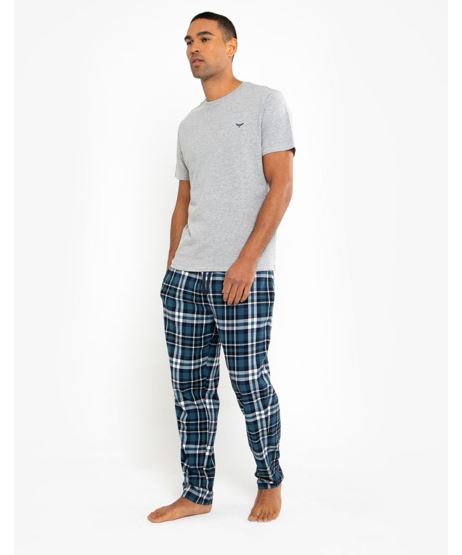 This loungewear set from Threadbare has a short sleeve top and check flannel bottoms. This set is super comfortable and perfect for lounging at home or bedtime.