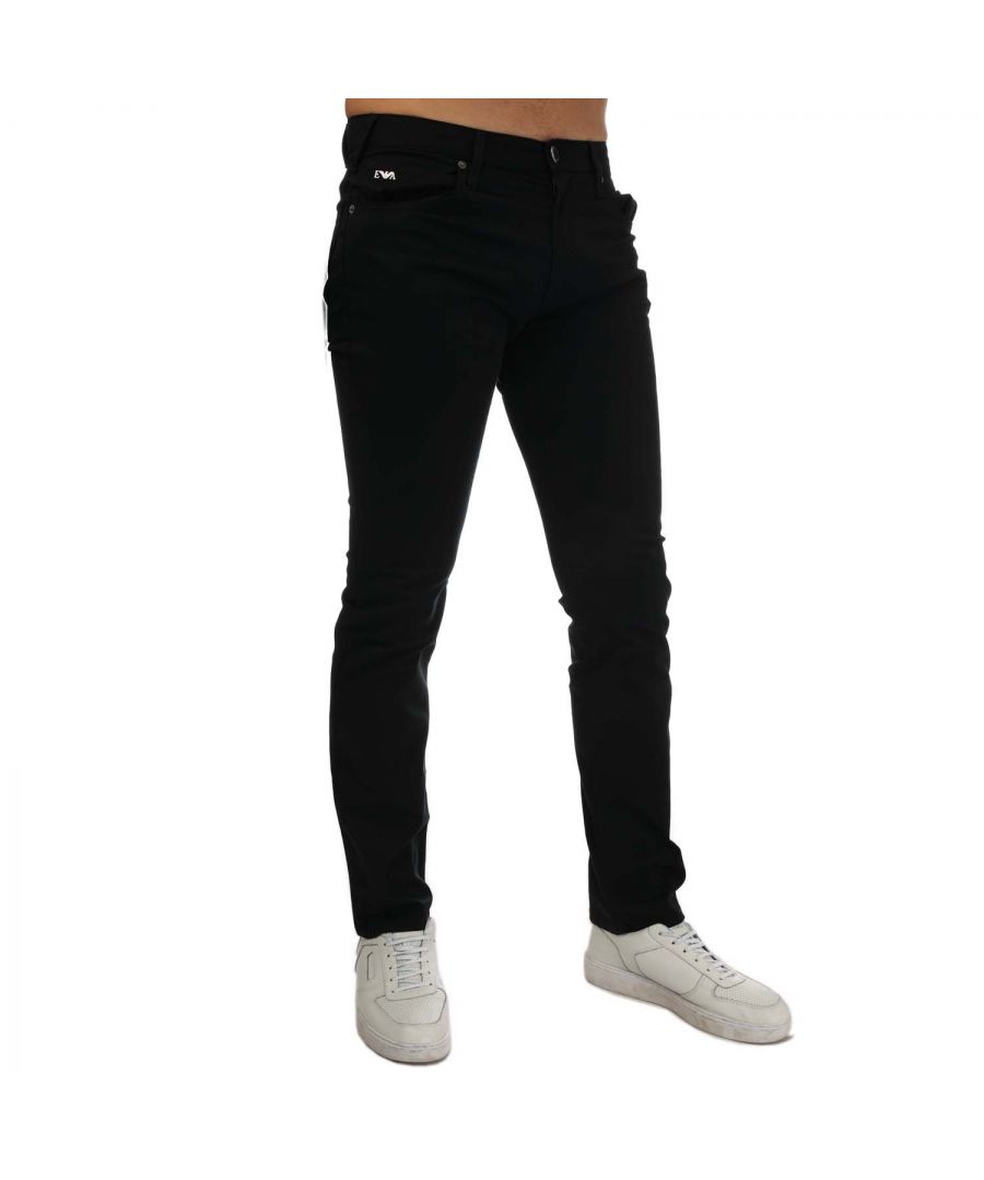 Armani J45 jeans met normale pasvorm voor heren, zwart