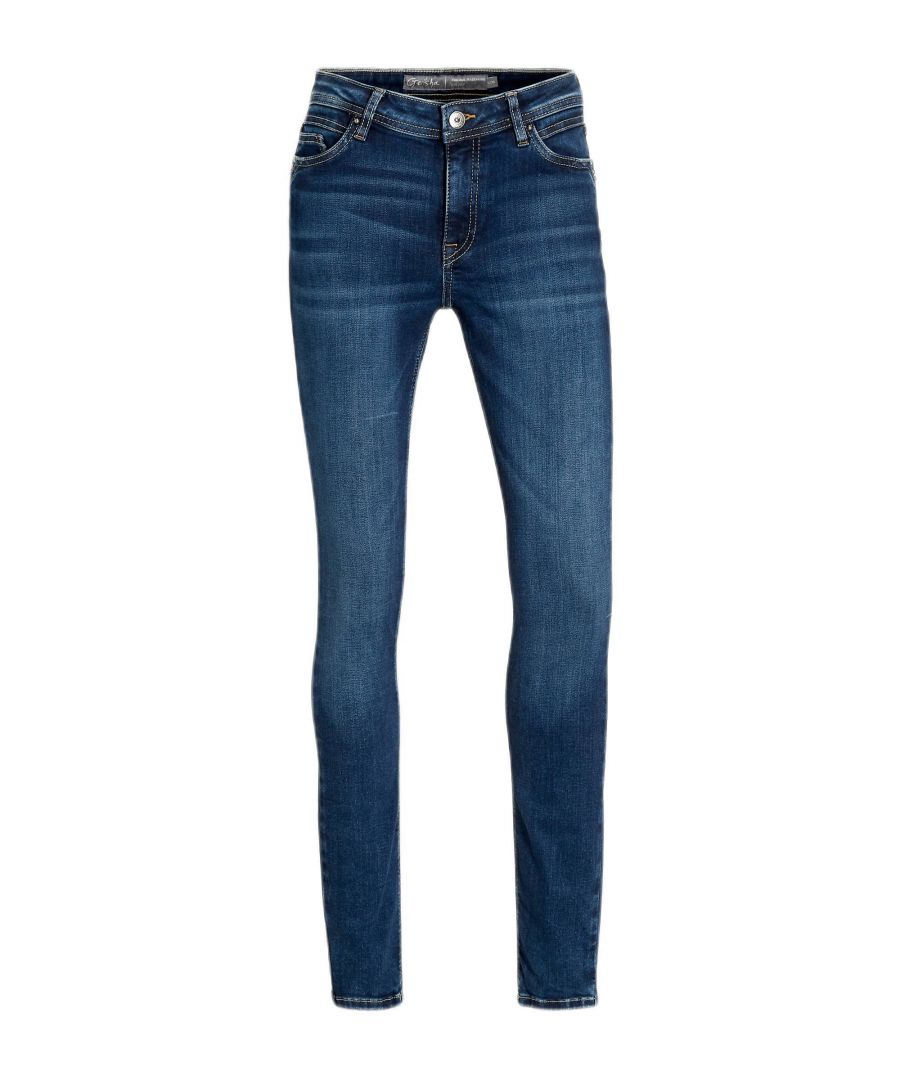 Deze skinny fit jeans voor dames van Geisha is gemaakt van denim. Het 5-pocket model heeft een rits- en knoopsluiting.details van deze jeans:5-pocket
